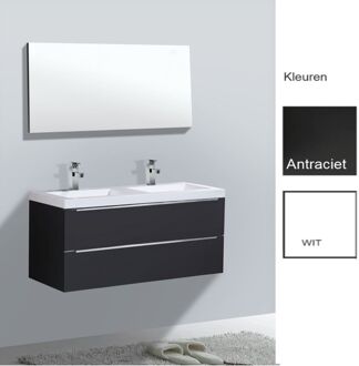 Sanilux Badkamermeubelset Sanilux Senza 120x47x50 cm Hoogglans Antraciet