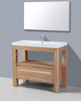 Sanilux Badkamermeubelset Sanilux Trend Robusta 100x47x85 cm 1 Kraangat Massief Eikenhout Massief hout