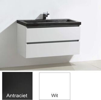 Sanilux Badkamermeubelset Sanilux Trend Stone 100x47x50 cm Hoogglans Antraciet