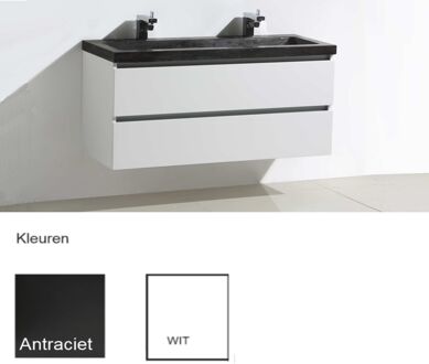 Sanilux Badkamermeubelset Sanilux Trend Stone 120x47x50 cm Hoogglans Wit