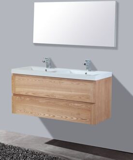 Sanilux Badkamermeubelset Sanilux Trend Wood 120x47x50 cm 2 Kraangaten Massief Hout