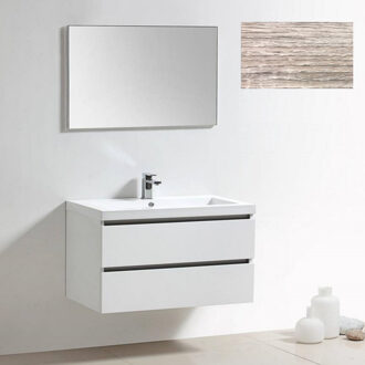 Sanilux Badkamermeubelset Sanilux Trendline 100x47x50 cm 1 Kraangat Eiken Natuur