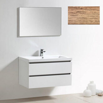 Sanilux Badkamermeubelset Sanilux Trendline 100x47x50 cm 1 Kraangat Mountain Eik Mountain Eiken