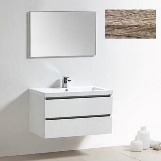 Sanilux Badkamermeubelset Sanilux Trendline 100x47x50 cm 1 Kraangat Rustiek Eiken