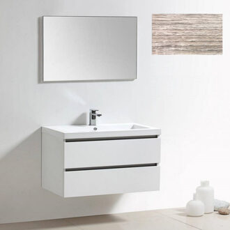 Sanilux Badkamermeubelset Sanilux Trendline 100x47x50 cm 2 Kraangaten Eiken Natuur