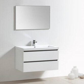 Sanilux Badkamermeubelset Sanilux Trendline 100x47x50 cm 2 Kraangaten (in 18 kleuren verkrijgbaar) Verschillende kleuren