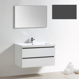 Sanilux Badkamermeubelset Sanilux Trendline 100x47x50 cm 2 Kraangaten Mat Antraciet