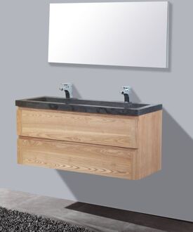Sanilux Badkamermeubelset Sanilux Wood Stone 120x47x50 cm Massief Eikenhout Massief hout