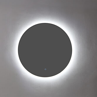Sanilux Badkamerspiegel Sanilux Rond LED 3 Kleuren Instelbaar Dimbaar 100x2.5 cm Mat Zwart