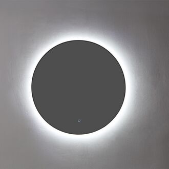 Sanilux Badkamerspiegel Sanilux Rond LED 3 Kleuren Instelbaar Dimbaar 60x2.5 cm Mat Zwart