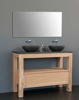 Sanilux Badmeubel Dynamo Robusto 120 cm met 2 sub kommen Eiken