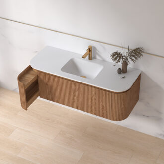 Sanilux Badmeubelset Sanilux Eleganza 120 cm Keramiek 1 Kraangat Acacia