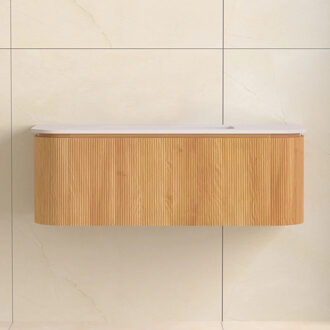 Sanilux Badmeubelset Sanilux Eleganza 120 cm Solid Surface Zonder Kraangat Acacia