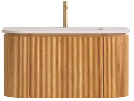 Sanilux Badmeubelset Sanilux Eleganza 80 cm Solid Surface 1 Kraangat Acacia