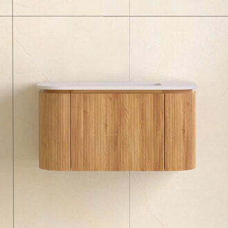 Sanilux Badmeubelset Sanilux Eleganza 80 cm Zonder Kraangat Acacia