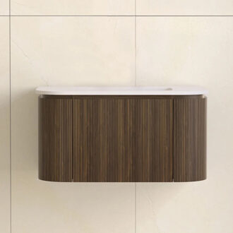 Sanilux Badmeubelset Sanilux Eleganza 80 cm Zonder Kraangat Dark Walnut