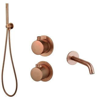 Sanilux Badset Inbouw Sanilux Hops Met Box Thermostaat Muurbevestiging Brons