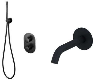 Sanilux Badset Sanilux Bubbel Inbouw Met Box Thermostaat Mat Zwart