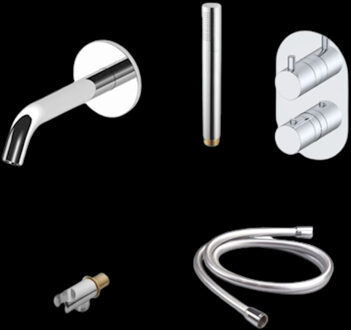 Sanilux Badset Sanilux Rubb Inbouw Met Thermostaat, Doucheslang en Handdouche Chroom