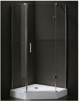 Sanilux Douchecabine Sirius Vijfhoek Draaideur 90x90x190cm Helder Glas Chroom Profiel 8mm Veiligheidsglas Easy Clean