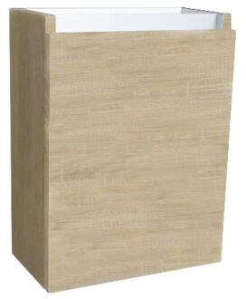 Sanilux Fonteinkast Sanilux Aluminium Greeplijst Light Wood Scharnier Rechts 52x40x22 cm