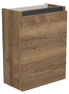Sanilux Fonteinkast Sanilux Trendline 52x40x22 cm Rechts Softclose Mat Zwart Tabak Oak Eiken