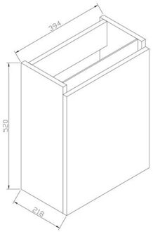 Sanilux Fonteinkast Sanilux Trendline 52x40x22 cm Rechts Softclose Natural Oak Eiken
