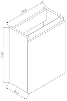 Sanilux Fonteinkast Sanilux Trendline 52x40x22 cm Rechts Softclose Natural Oak Sanilux