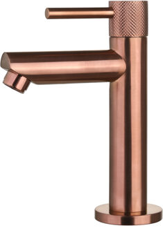 Sanilux Fonteinkraan Opbouw Sanilux Ribb Rond Met Geribbeld Knop Brons