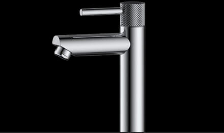 Sanilux Fonteinkraan Sanilux Fone Opbouw Rond Met Geribbeld Knop Chroom