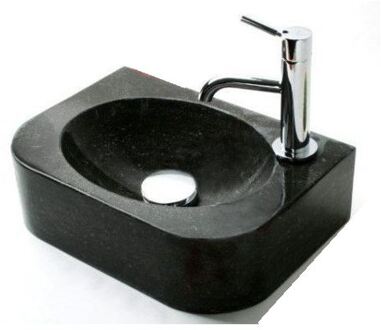 Sanilux FonteinPack Flow hardsteen rechts 35x24x10cm (Keuze uit 18 kranen) Grijs tinten