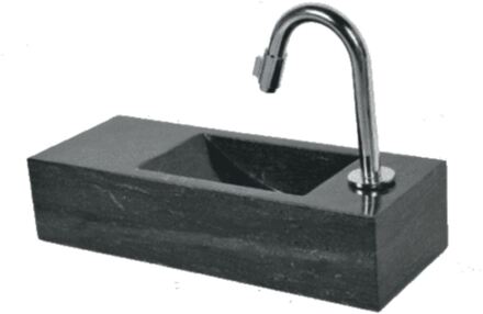 Sanilux FonteinPack Slim hardsteen 45X17X10CM (Keuze uit 18 kranen) Grijs tinten