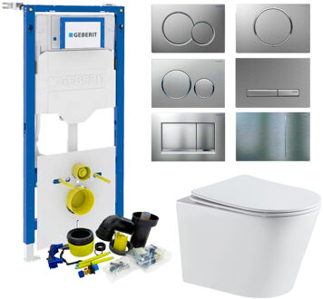 Sanilux Geberit up320 Toiletset | Sanilux Turbo Flush | Wandcloset | Wit | Sigma Drukplaat