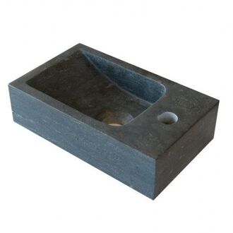 Sanilux Hardstenen fontein Mini met kraangat rechts 18x30x8 cm Zwart