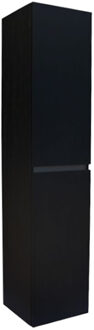 Sanilux Kolomkast Sanilux Trendline Met Greeplijst Aluminium 160x35x35 Cm Black Oak Zwart