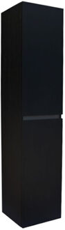 Sanilux Kolomkast Sanilux Trendline Met Greeplijst Aluminium 160x35x35 Cm Black Oak Zwart