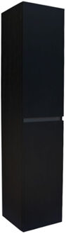 Sanilux Kolomkast Sanilux Trendline Met Greeplijst Mat Zwart 160x35x35 cm Black Oak Sanilux