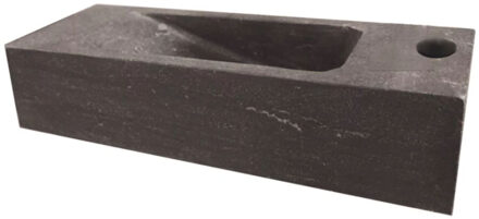 Sanilux Natuursteen fontein Slim 45x17x10cm (kraangat rechts) Antraciet