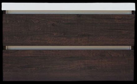 Sanilux Onderkast Sanilux Trendline Met Greeplijst Aluminium 120x47x52 Cm Brown Oak Eiken