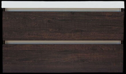 Sanilux Onderkast Sanilux Trendline Met Greeplijst Aluminium 120x47x52 Cm Brown Oak Eiken