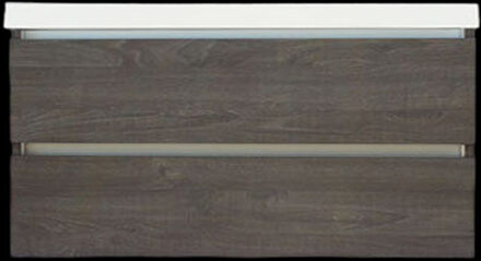 Sanilux Onderkast Sanilux Trendline Met Greeplijst Aluminium 120x47x52 Cm Silver Oak Grijs