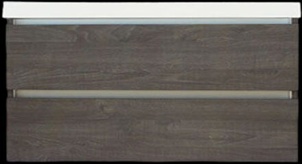 Sanilux Onderkast Sanilux Trendline Met Greeplijst Aluminium 120x47x52 cm Silver Oak Sanilux