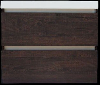 Sanilux Onderkast Sanilux Trendline Met Greeplijst Aluminium 60x47x52 cm Brown Oak Sanilux