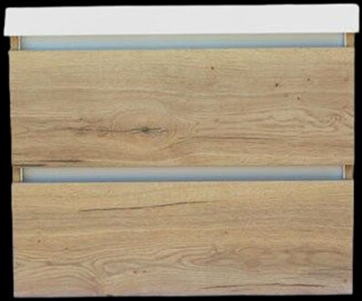 Sanilux Onderkast Sanilux Trendline Met Greeplijst Aluminium 60x47x52 cm Naturel Oak Sanilux