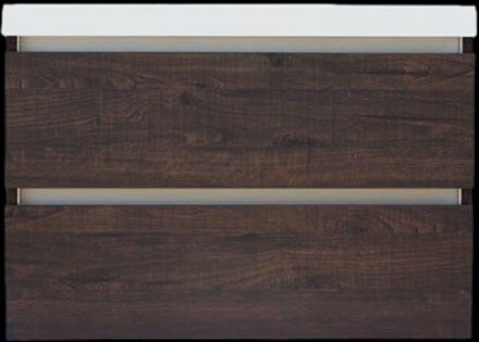 Sanilux Onderkast Sanilux Trendline Met Greeplijst Aluminium 80x47x52 Cm Brown Oak Eiken
