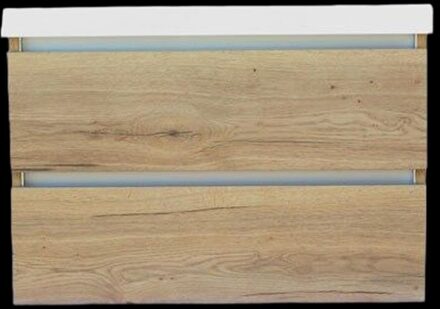 Sanilux Onderkast Sanilux Trendline Met Greeplijst Aluminium 80x47x52 Cm Naturel Oak Eiken