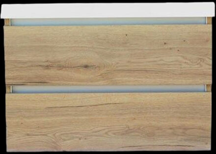 Sanilux Onderkast Sanilux Trendline Met Greeplijst Aluminium 80x47x52 Cm Naturel Oak Eiken