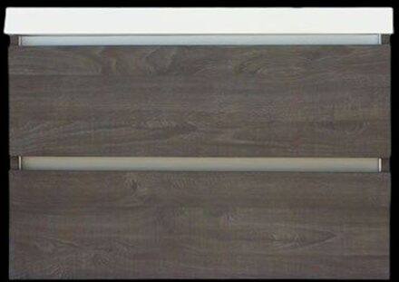 Sanilux Onderkast Sanilux Trendline Met Greeplijst Aluminium 80x47x52 Cm Silver Oak Eiken