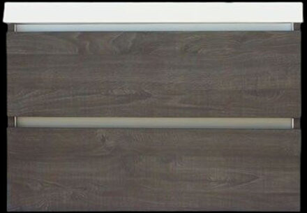 Sanilux Onderkast Sanilux Trendline Met Greeplijst Aluminium 80x47x52 Cm Silver Oak Eiken
