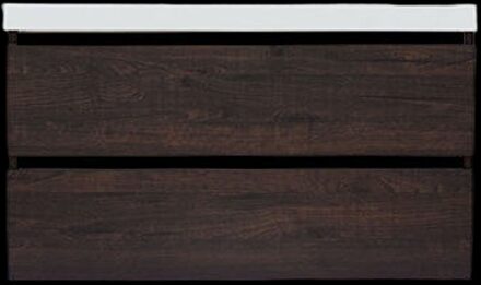 Sanilux Onderkast Sanilux Trendline Met Greeplijst Mat Zwart 100x47x52 cm Brown Oak Eiken